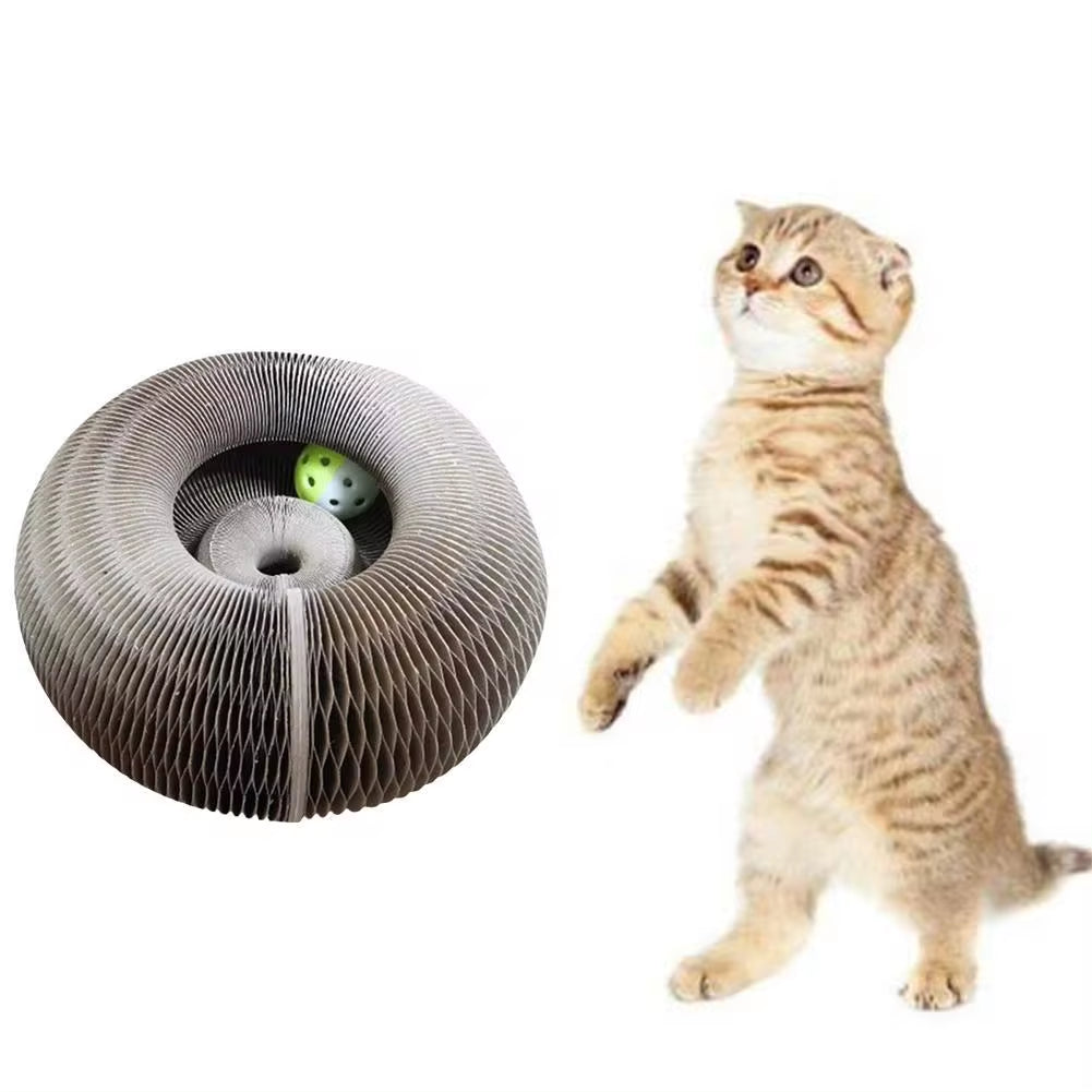 Magic Organ Foldable Cat Scratch Board Toy with Bell