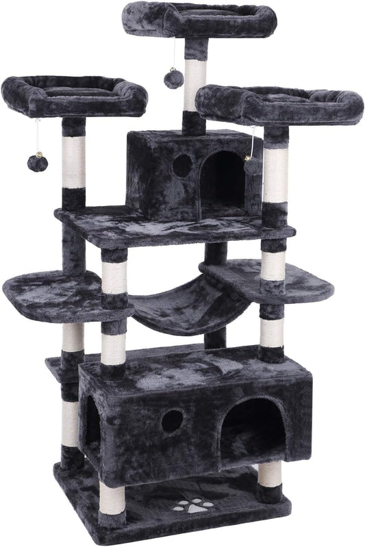 Large Cat Tree Condo with Sisal Scratching Posts Perches Houses Hammock